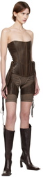 KNWLS Brown Veil Leather Corset