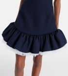 Shushu/Tong Bow-detail ruffled wool minidress