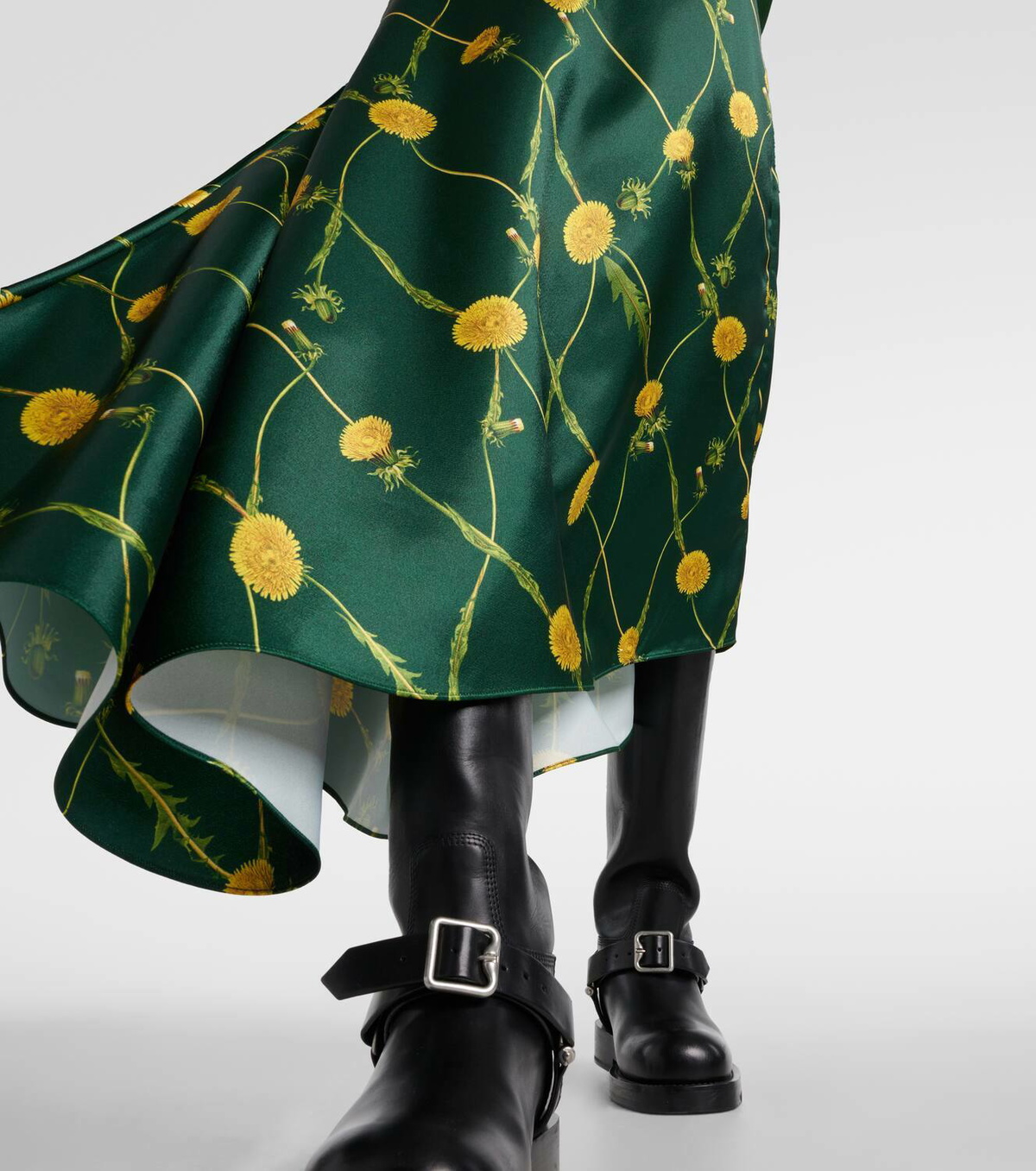 Burberry Printed jersey and satin midi dress Burberry Burberry Printed jersey and satin midi dress Burberry