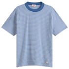 Armor-Lux Men's Fine Stripe T-Shirt in Dark Blue/Blanc
