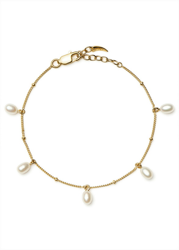 Photo: Missoma Pearl Baya 18k Gold-plated Charm Bracelet
