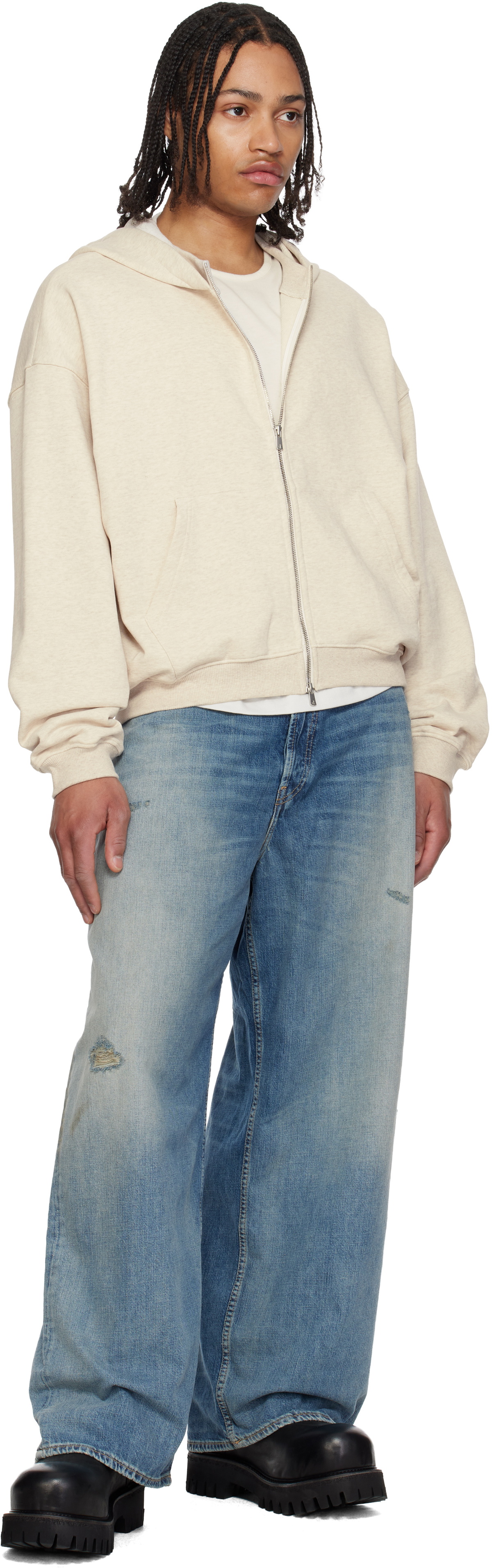FFFPOSTALSERVICE Gray RH Zip Up Hoodie