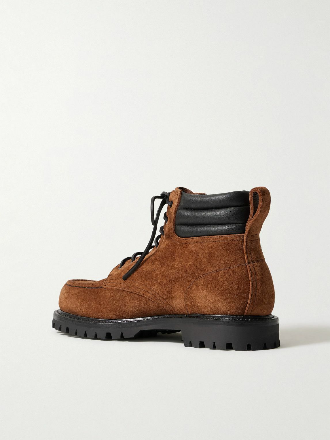 Yuketen - Salvia Padded Leather-Trimmed Suede Boots - Brown