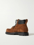 Yuketen - Salvia Padded Leather-Trimmed Suede Boots - Brown