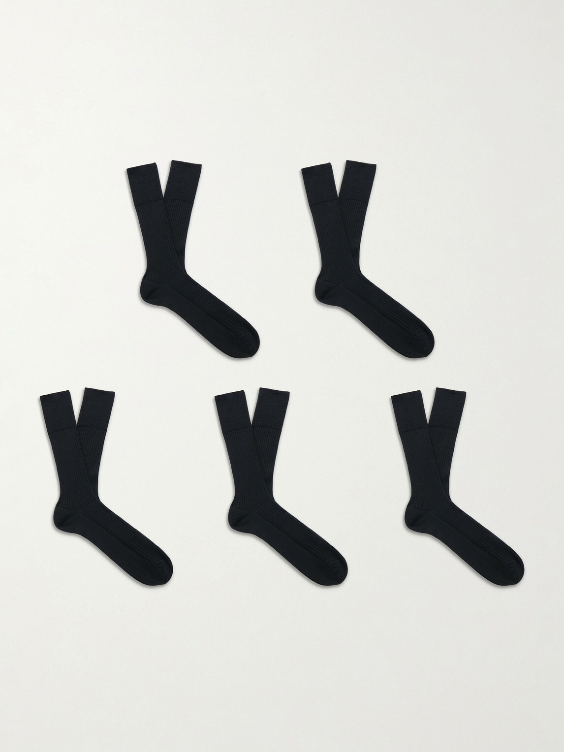 Falke - Set of Five Merino Wool-Blend Socks - Black