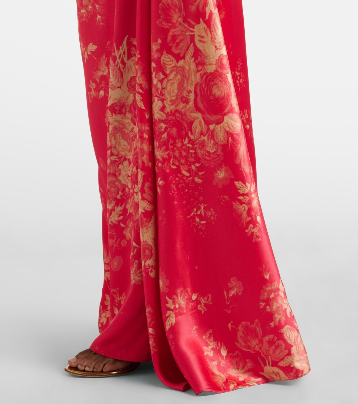 Erdem Draped floral duchess satin gown