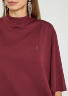 The Attico Logo-embroidered Cotton T-shirt Burgundy