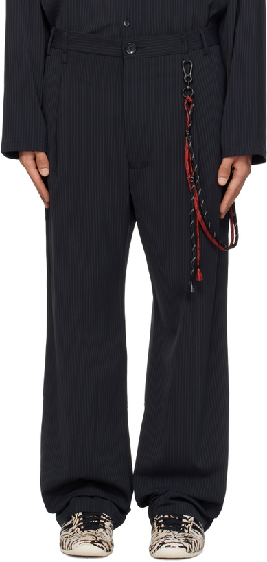 Photo: Song for the Mute Navy Loose Pleated Trousers