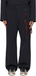 Song for the Mute Navy Loose Pleated Trousers