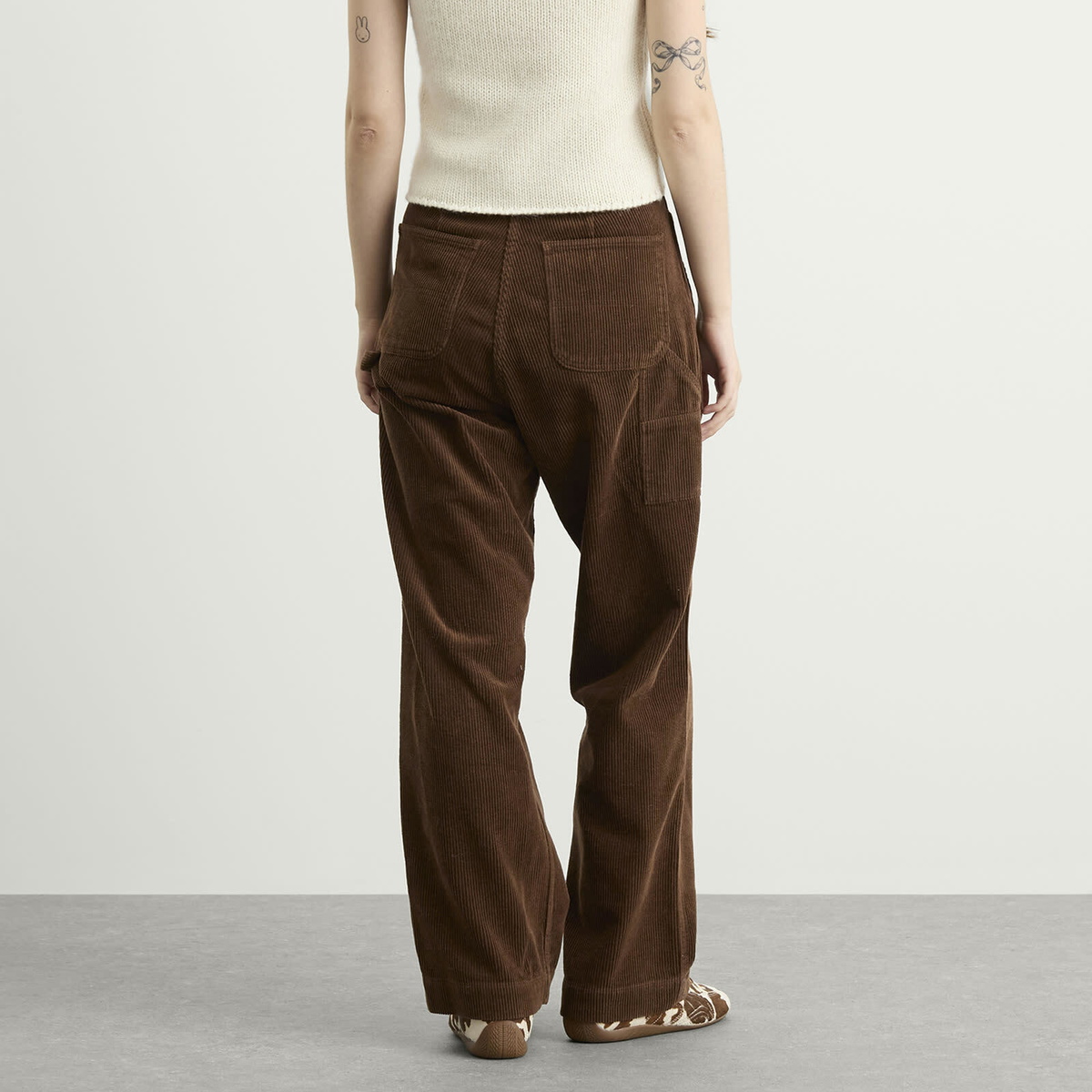 Nothing Written Women's Corduroy Carpenter Pants in Dark Brown
