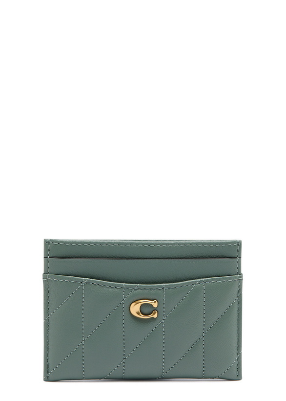 Photo: Coach Pillow Quilted Leather Card Holder - Sage - One Size