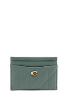 Coach Pillow Quilted Leather Card Holder - Sage - One Size