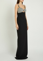 The New Arrivals Ilkyaz Ozel Lux In Orphéon Crystal-embellished Crepe Gown Black