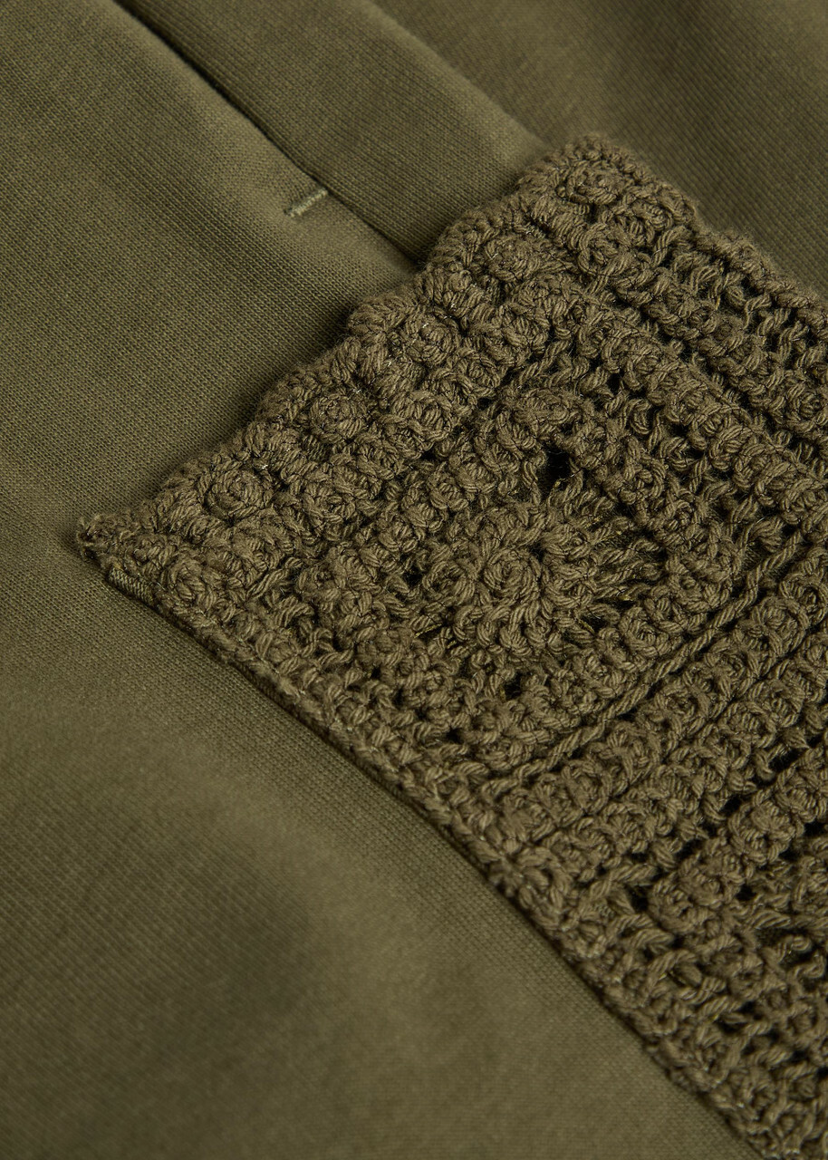 Che Inigo Crochet and Jersey Shorts Dark Green