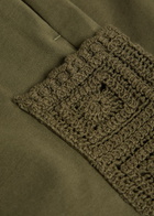 Che Inigo Crochet and Jersey Shorts Dark Green