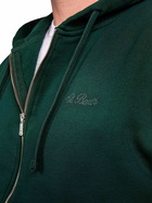 MC2 Saint Barth Man Green Zipped And Hooded Sweatshirt Mercer With St. Barth Embroidery