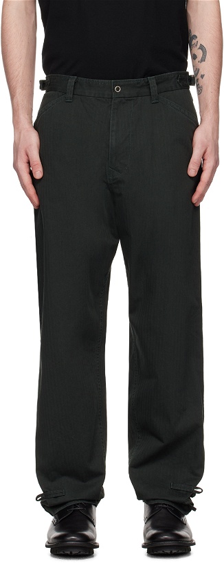 Photo: UNDERCOVER Green Toggle Tab Trousers