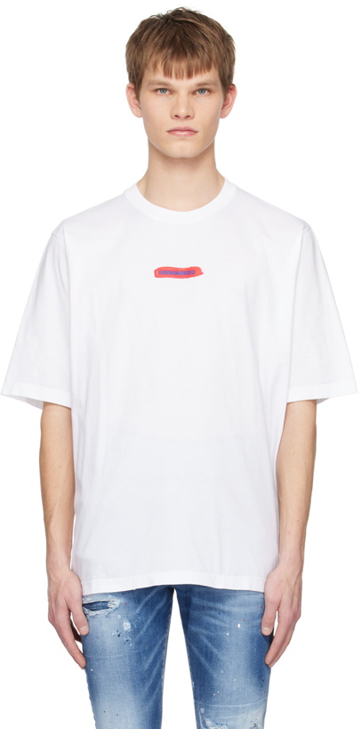 Photo: Dsquared2 White Skater T-Shirt