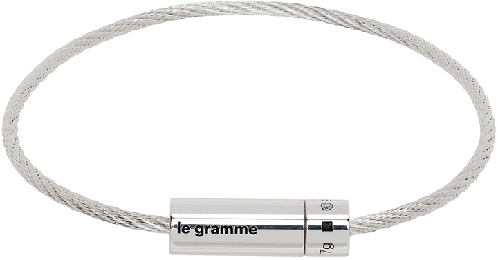 Photo: Le Gramme Silver 'Le 7g' Cable Bracelet