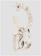 Spike Logo Plaque Earrings in Silver