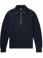TOM FORD - Wool-Blend Half-Zip Sweater - Blue