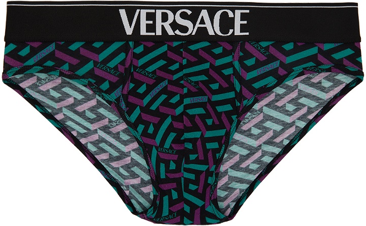 Photo: Versace Underwear Black 'La Greca' Briefs