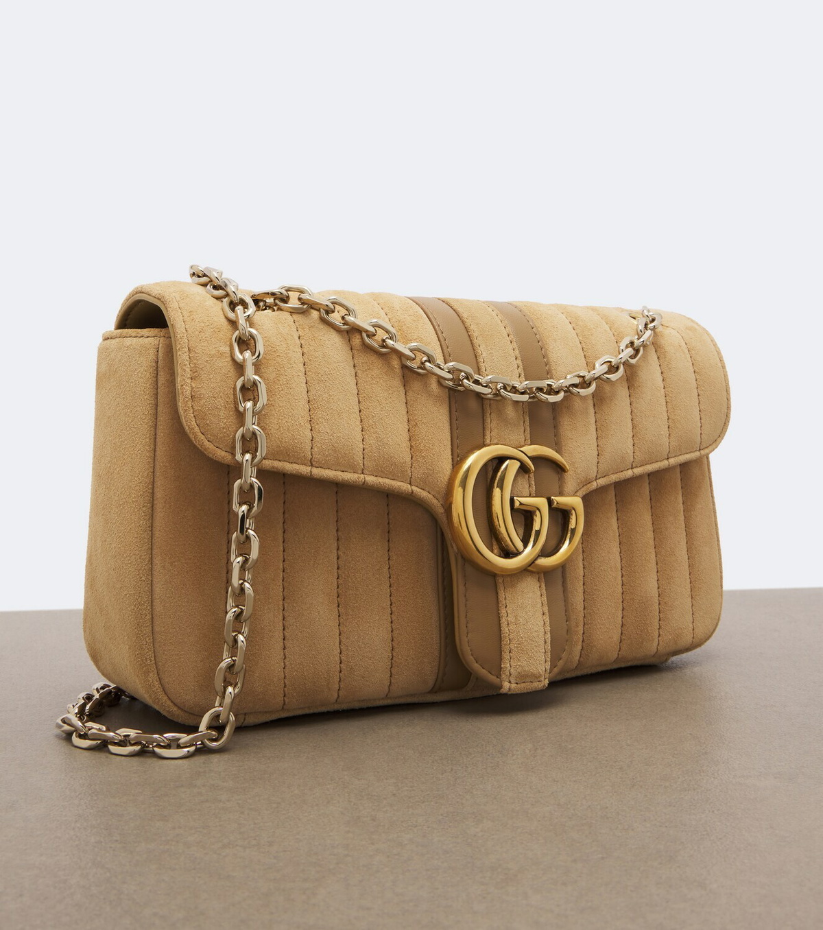 Gucci Jetset GG Marmont Medium suede shoulder bag
