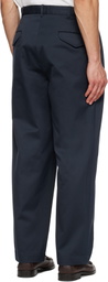 nanamica Navy Double Pleated Chino Trousers