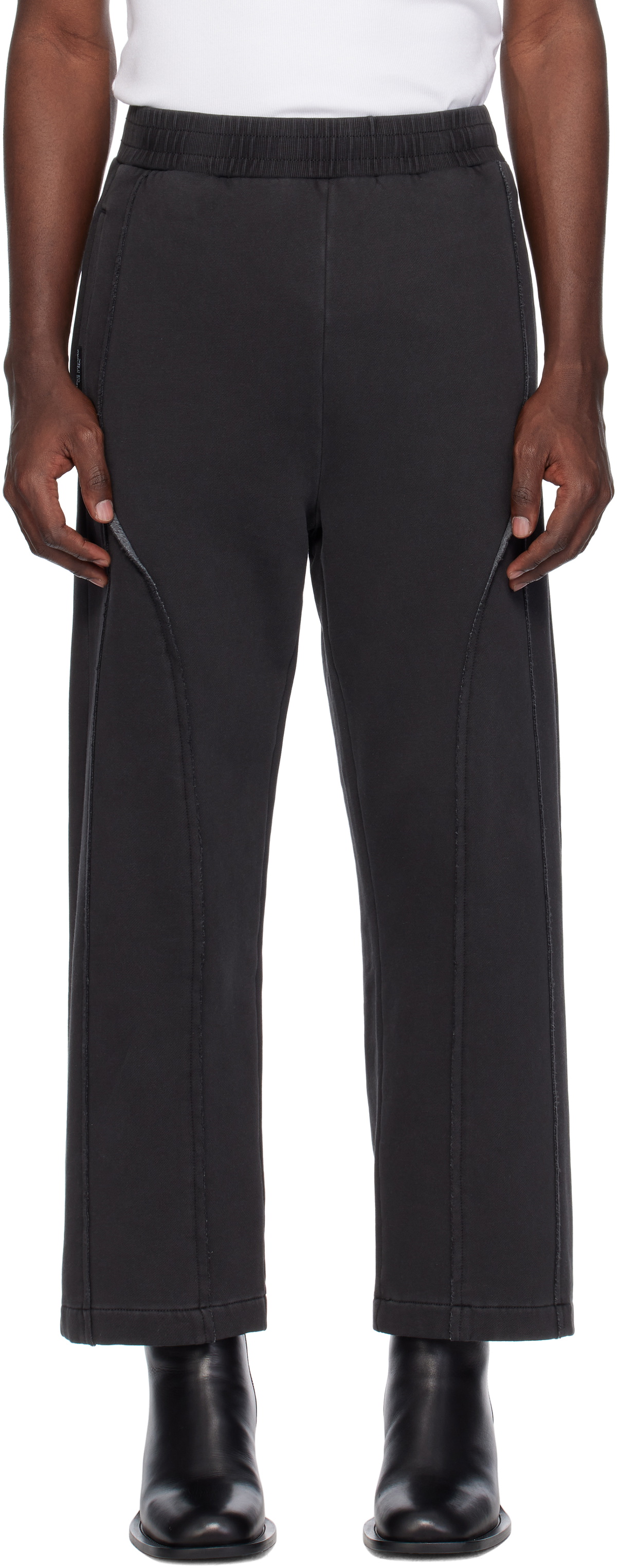 Izzue Black Paneled Sweatpants