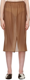 Carven Brown Sheer Midi Skirt