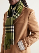 Burberry - Fringed Checked Cashmere Scarf