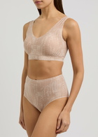 Chantelle Python-effect Stretch-polyamide High-waist Briefs - Beige - One Size