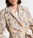 Dries Van Noten Floral wool-blend trench coat