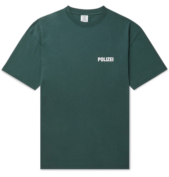 Photo: Vetements - Oversized Printed Cotton-Jersey T-Shirt - Green