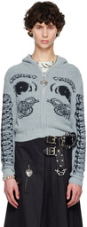 Chopova Lowena Bleu Knot Eye Cardigan