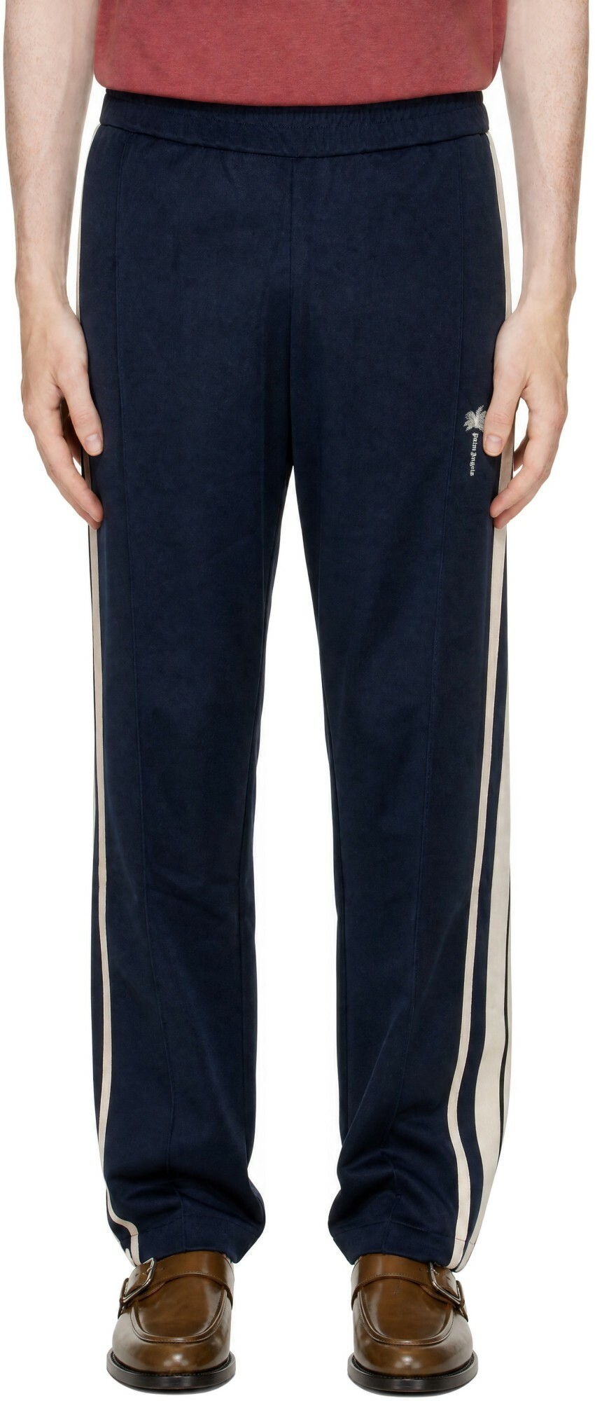 Palm Angels Navy Palm Tree Striped Track Pants