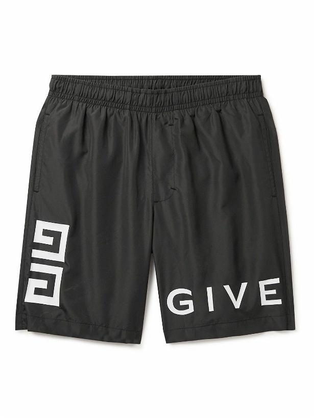 Photo: Givenchy - Straight-Leg Long-Length Logo-Print Swim Shorts - Black