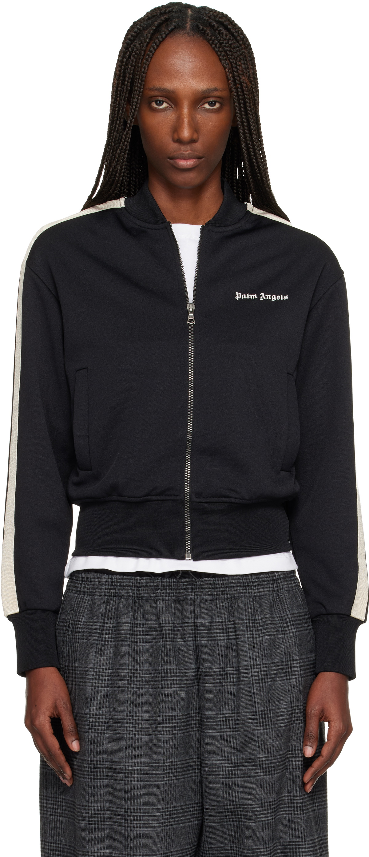Palm Angels Black Classic Logo Track Bomber Jacket