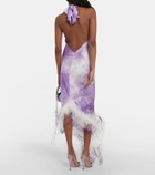 Giuseppe di Morabito Feather-trimmed tie-dye maxi dress