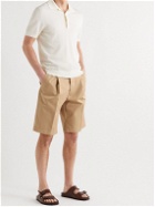 Tod's - Straight-Leg Pleated Twill Shorts - Neutrals