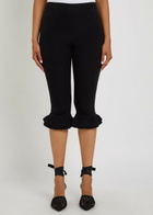 Jacquemus Le Bermuda Playa Ruffled Jersey Capri Trousers Black