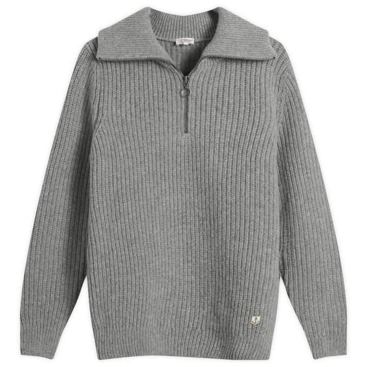 Photo: Armor-Lux Men's Half Zip Rib Knit Jumper in Slate