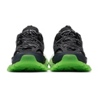 Balenciaga Black and Green Glow Track Sneakers
