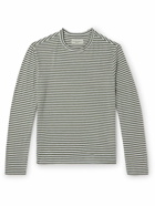Officine Générale - Striped Stretch-Linen Jersey T-Shirt - Green