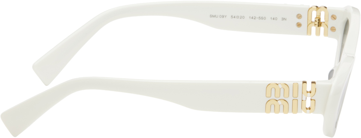 Miu Miu Eyewear White Pointed Cat Eye Acetate Sunglasses Miu Miu