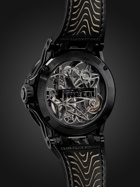 Roger Dubuis - Excalibur Spider Pirelli Automatic Skeleton 45mm Black DLC-Coated Titanium and Rubber Watch, Ref. No. RDDBEX0826