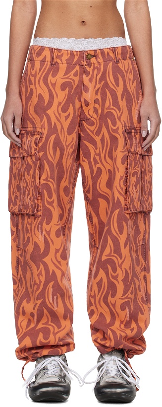 Photo: ERL Orange Flame Cargo Pants