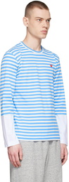 Comme des Garçons Play Blue Cotton Long Sleeve T-Shirt