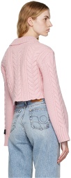 We11done Pink Shawl Collar Sweater