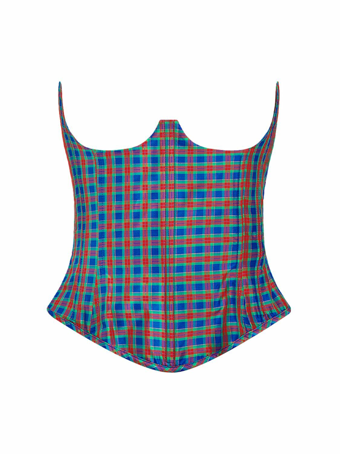 VIVIENNE WESTWOOD - Bella Checked Taffeta Strapless Corset